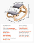 Ergonomic Kneeling Chair Wooden Posture Knee Adjustable Height Gray