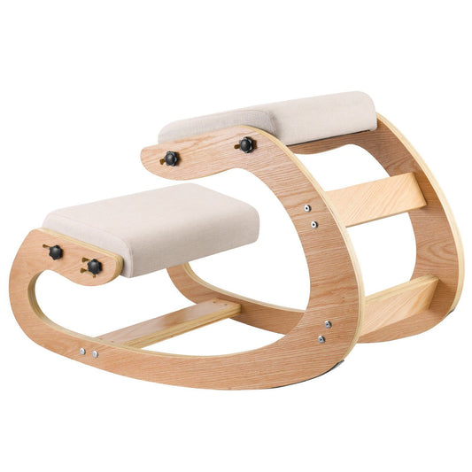 Ergonomic Kneeling Chair Wooden Adjustable Height Foam Cushion