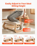Ergonomic Kneeling Chair Wooden Adjustable Height Foam Cushion