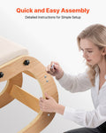 Ergonomic Kneeling Chair Wooden Adjustable Height Foam Cushion