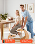 Ergonomic Kneeling Chair Wooden Adjustable Height Foam Cushion
