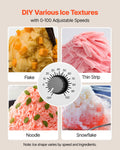 Snowflake Ice Maker 80KG/24H Electric Snow Cone Machine 1.8L Tank