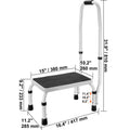 Step Stool 1-Step 150KG Capacity, 3 Adjustable Height with Handle Steel Step Ladder, Portable Toddler Step Stools for Adults, Non-Slip Sturdy Step Ladders for Office, RVs, Pets