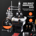 Essential Oil Distillation Kit 500ml 1000W Heating Plate 33pcs