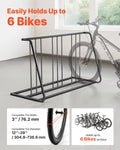 Bike Rack 6 Bicycle Carbon Steel Double-Sided Grid Freestanding
