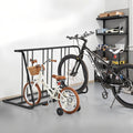 Bike Rack 6 Bicycle Carbon Steel Double-Sided Grid Freestanding