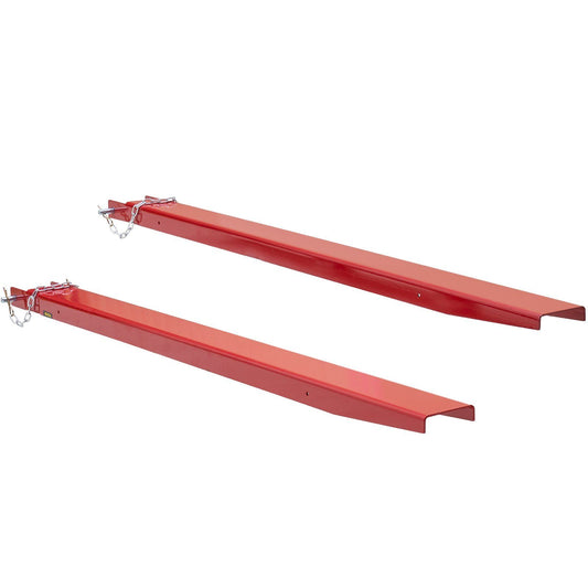 Pallet Fork Extensions, 2090 mm Length 115 mm Width, Heavy Duty Carbon Steel Fork Extensions for Forklifts, 1 Pair Forklift Extensions with Pins Forklift Fork Attachments for Forklift Truck, Red