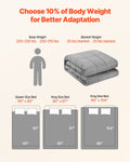 Weighted Blanket, 11 kg, 2235 x 2640 mm KING Size, Cooling Breathable Heavy Blanket with Glass Beads, All-Season Use, Suitable for 113-140 kg Adults, Anxiety Stress Relief, Improve Sleep, Grey