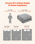 Weighted Blanket 11kg QUEEN Grey Cooling Breathable Glass Beads