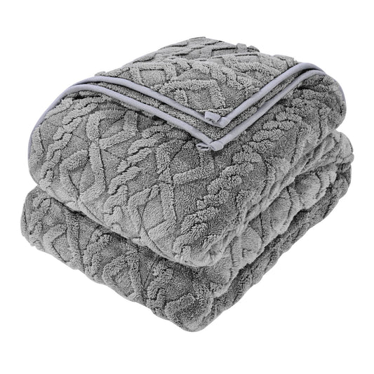 Weighted Blanket, 9 kg, 1524 x 2032 mm Queen Size, Sherpa Fleece Heavy Blanket with Glass Beads, Soft Warm Cozy Fluffy Touch, for 90-113 kg Adults, Anxiety Stress Relief, Improve Sleep, Grey