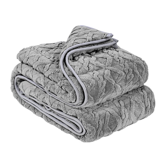 Giselle Weighted Blanket 9kg Queen Grey Sherpa Fleece Glass Beads