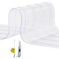 Strip Curtain, 2286 cm L x 20 cm W x 2 mm Thickness, Clear Ribbed PVC Curtain Strip Door Bulk Roll, Plastic Door Strips for Doorways of Supermarket, Garage, Warehouse, Barn, Pet Animal House