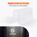 Strip Curtain, 2286 cm L x 20 cm W x 2 mm Thickness, Clear Ribbed PVC Curtain Strip Door Bulk Roll, Plastic Door Strips for Doorways of Supermarket, Garage, Warehouse, Barn, Pet Animal House