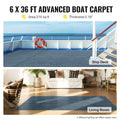Marine Carpet Grey 6ft x 36ft Waterproof Anti-Slip Boat Deck