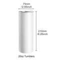 24 Pack Straight Sublimation Tumblers, 20 oz Blank Tumbler Bulk, Stainless Steel Double Wall Tumbler Cups with Straw, Lid, Brush, Base, Shrink Wrap, Gift Box, for Heat Press and Heat Transfer