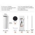 8 Pack Straight Sublimation Tumblers, 30 oz Blank Tumbler Bulk, Stainless Steel Double Wall Tumbler Cups with Straw, Lid, Brush, Base, Shrink Wrap, Gift Box, for Heat Press and Heat Transfer
