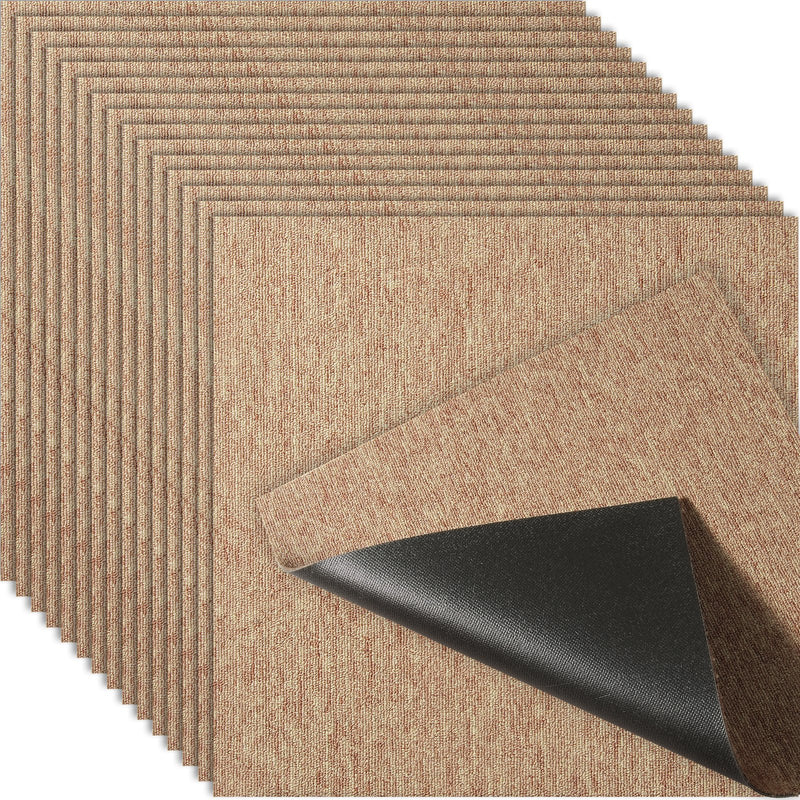 Carpet Tiles 20x20cm 16 Pack Dark Brown Padded Reusable Squares