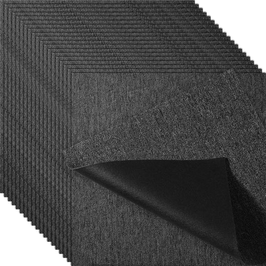 Carpet Tiles 20x20 Dark Grey 20 Pack Padded Reusable Square Indoor
