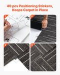 VEVOR Carpet Tiles 610x610mm 24pc Grey Modular Square Rug 8.9m²