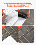 Carpet Tiles 610x610mm 24pcs Dark Brown Modular Square Rug 8.9m²