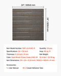 Carpet Tiles 610x610mm 24pcs Dark Brown Modular Square Rug 8.9m²