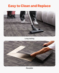 Carpet Tiles 610x610mm 24pc Grey Brown Modular Square Rug 8.9m²