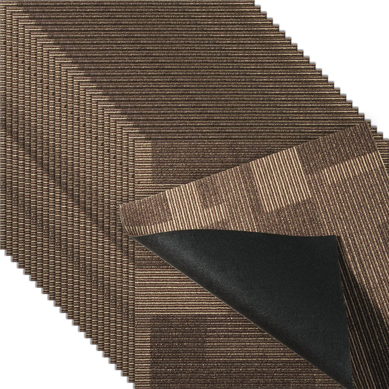 Carpet Tiles 24x24 Padded Mixed Brown 24 Pack DIY