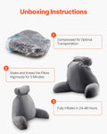 Reading Pillow Large Memory Foam Backrest with Pockets Grey