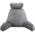 Reading Pillow Large Memory Foam Backrest with Pockets Grey