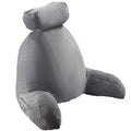 Reading Pillow Large Memory Foam Backrest with Pockets Grey