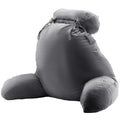 Reading Pillow Large Memory Foam Backrest with Pockets Grey