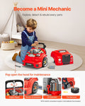 Mechanic Car Repair Set 60pc Kids Toy Lights Sounds Steering Wheel Red