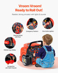 Mechanic Car Repair Set 60pc Kids Toy Lights Sounds Steering Wheel Red