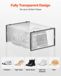 Shoe Storage Boxes 12 Pack Stackable Plastic Organiser Black