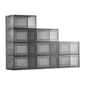 Shoe Storage Boxes 9 Pack Clear Stackable Magnetic Door Size 13