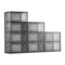 Shoe Storage Boxes 9 Pack Clear Stackable Magnetic Door Size 13