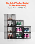 Shoe Storage Boxes 9 Pack Clear Stackable Magnetic Door Size 13