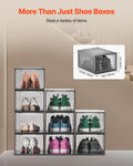Shoe Storage Boxes 9 Pack Clear Stackable Magnetic Door Size 13