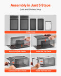 Shoe Storage Boxes 9 Pack Clear Stackable Magnetic Door Size 13