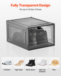 Shoe Storage Boxes 9 Pack Clear Stackable Magnetic Door Size 13