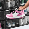 Shoe Storage Boxes 9 Pack Clear Stackable Magnetic Door Size 13