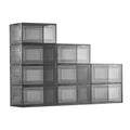 Shoe Storage Boxes 9 Pack Clear Stackable Magnetic Door Size 13