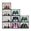Shoe Storage Boxes 9 Pack Clear Stackable Magnetic Door Size 13