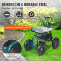 Garden Cart Rolling Workseat 360 Swivel Stool Green Wheels