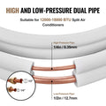 Mini Split Line Set 4876.8mm 6.4 12.7mm Copper Pipes HVAC