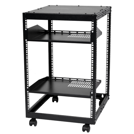 15U Open Frame Server Rack 23-40in Adjustable Depth 4 Post