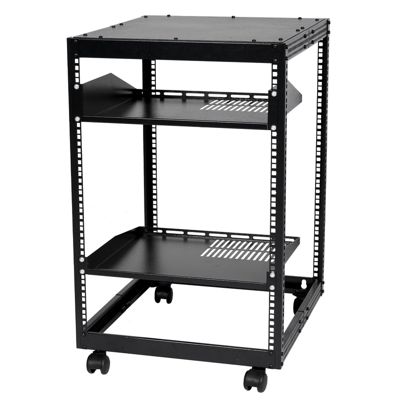 15U Open Frame Server Rack 23-40in Adjustable Depth 4 Post