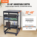 15U Open Frame Server Rack 23-40in Adjustable Depth 4 Post