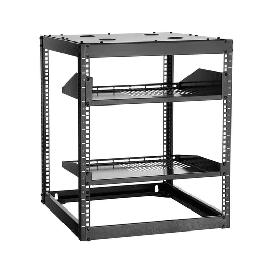 12U Open Frame Network Rack 585mm Depth 4 Post