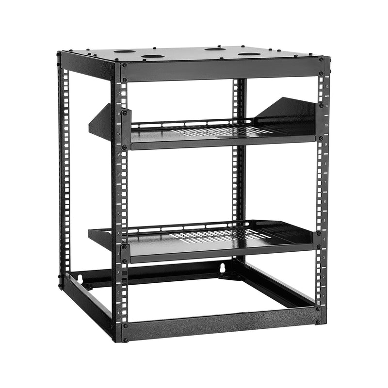 12U Open Frame Network Rack 585mm Depth 4 Post